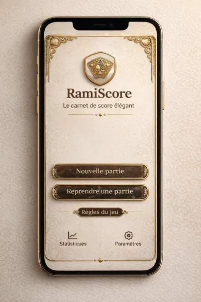 Écran d'accueil de RamiScore