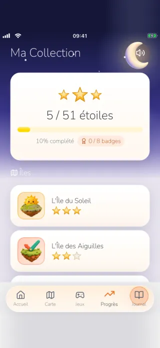Tick-Tac: My Collection, the stars earned island by island